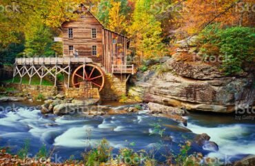 Rustic Glade Creek  Grist Mill in Babcock State Park, West Virginia